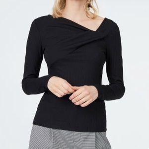 Club Monaco Morganne black long sleeve top
